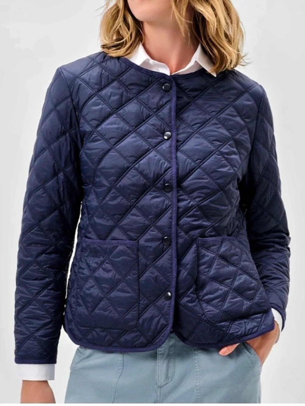Johnnie-O Sandy Quilted Jacket in Blue Women’s Size XL NWT